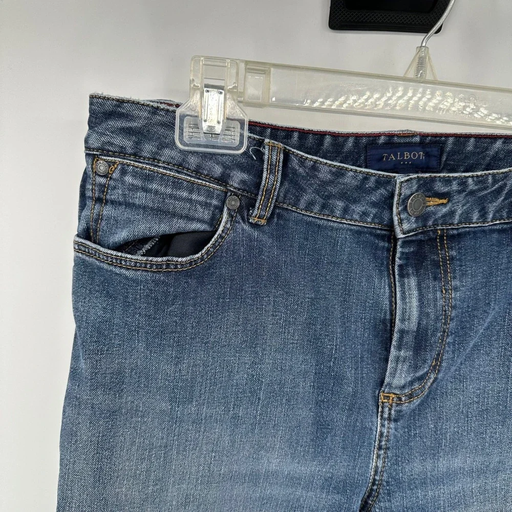 Talbots Womens Blue Straight Leg Jeans Medium Wash‎ Stretch Size 12 Denim Pants